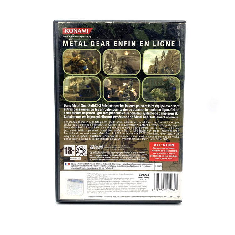 Metal Gear Solid 3 Subsistence Playstation 2