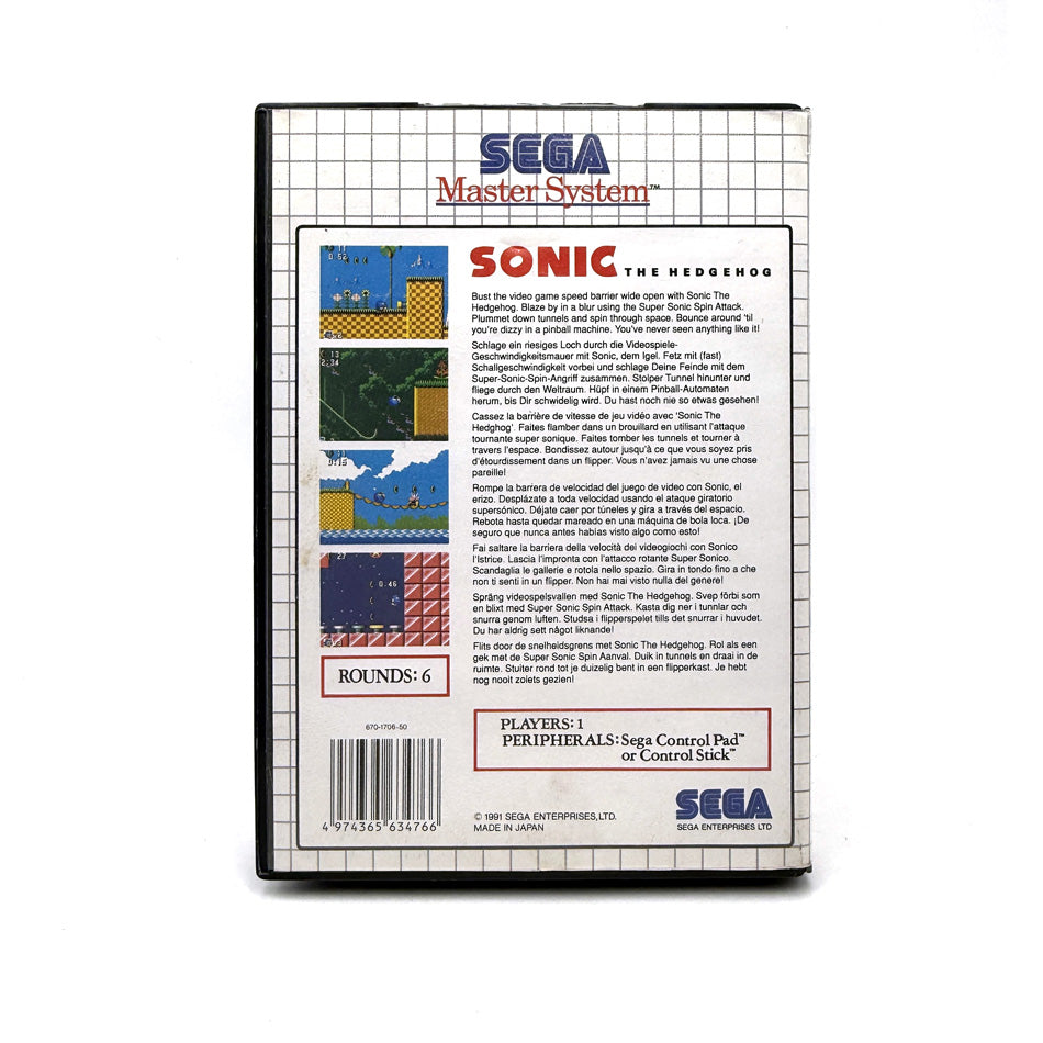 Sonic The Hedgehog Sega Master System