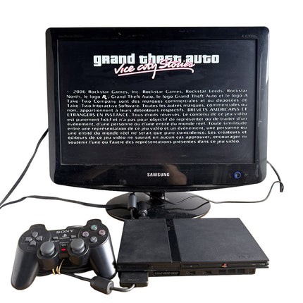 Console Playstation 2 Slim Black (SCPH-77004) + GTA Vice City Stories
