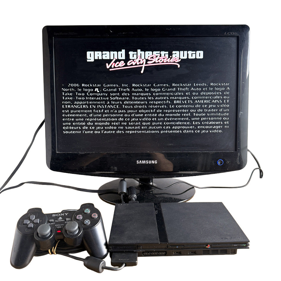 Console Playstation 2 Slim Black (SCPH-77004) + GTA Vice City Stories