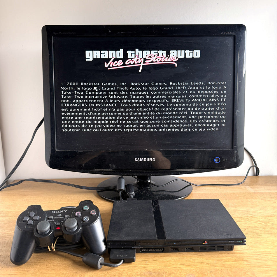 Console Playstation 2 Slim Black (SCPH-77004) + GTA Vice City Stories