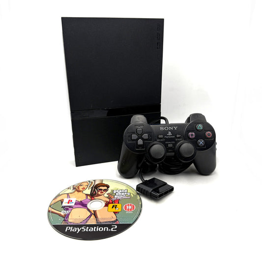 Console Playstation 2 Slim Black (SCPH-77004) + GTA Vice City Stories