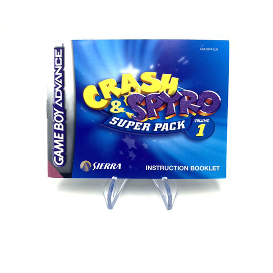 Notice Crash & Spyro Super Pack Volume 1 Nintendo Game Boy Advance