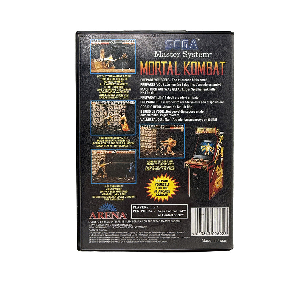Boite et notice Mortal Kombat Sega Master System
