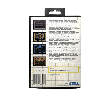 Bubble Bobble Sega Master System