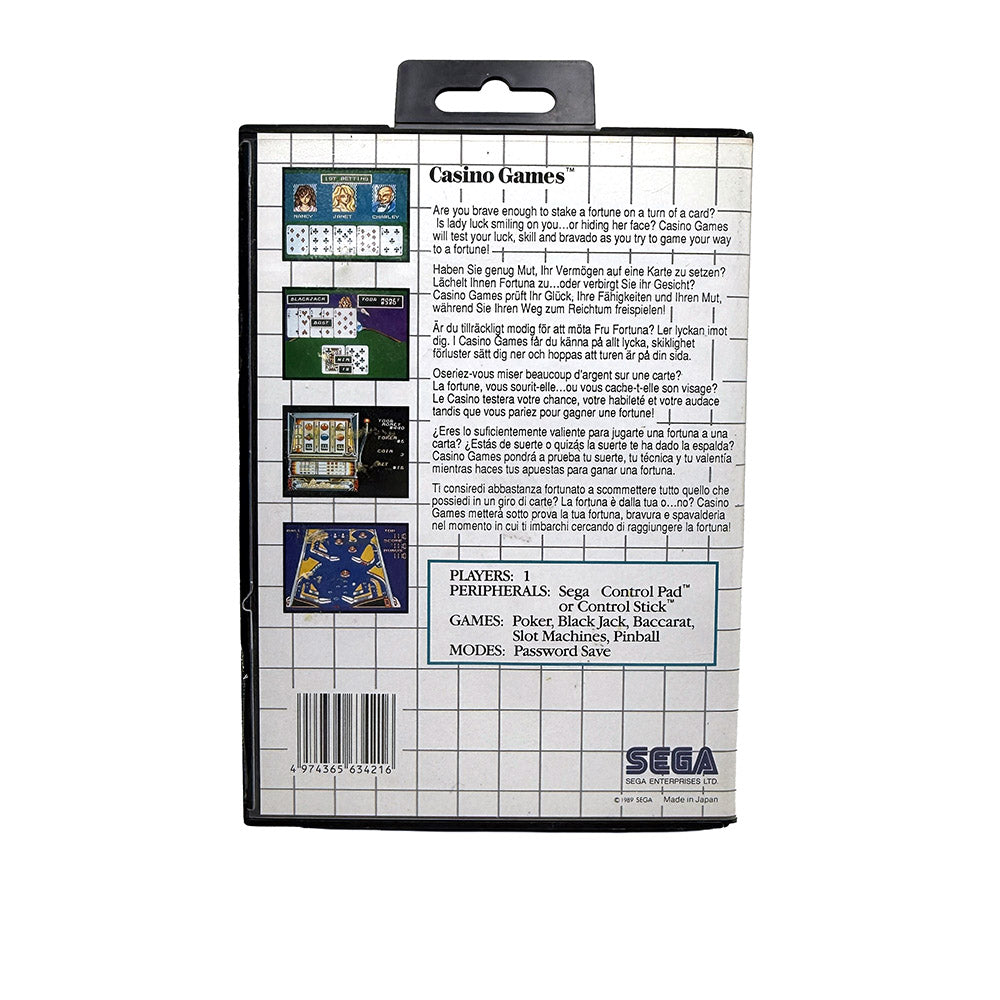 Casino Games Sega Master System