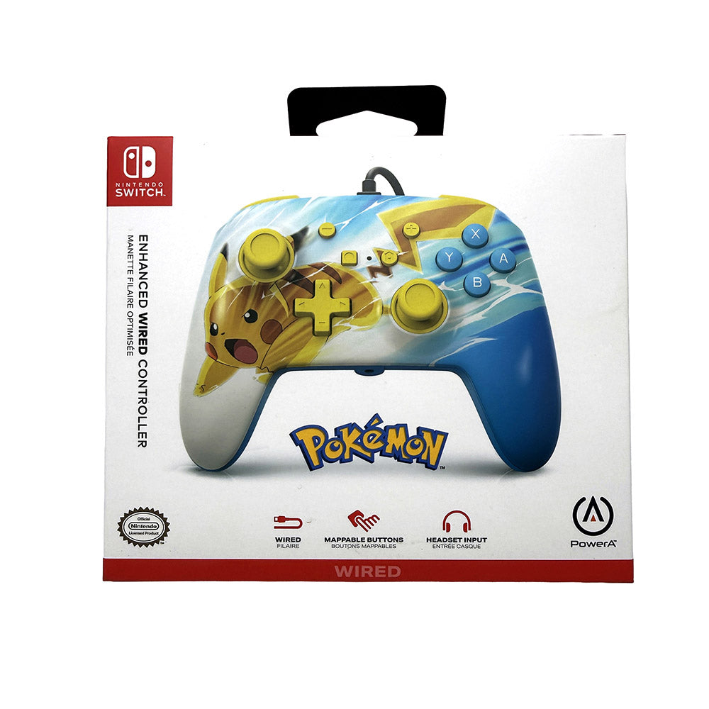 Manette filaire améliorée PowerA Nintendo Switch Pokémon Pikachu Electric Fade
