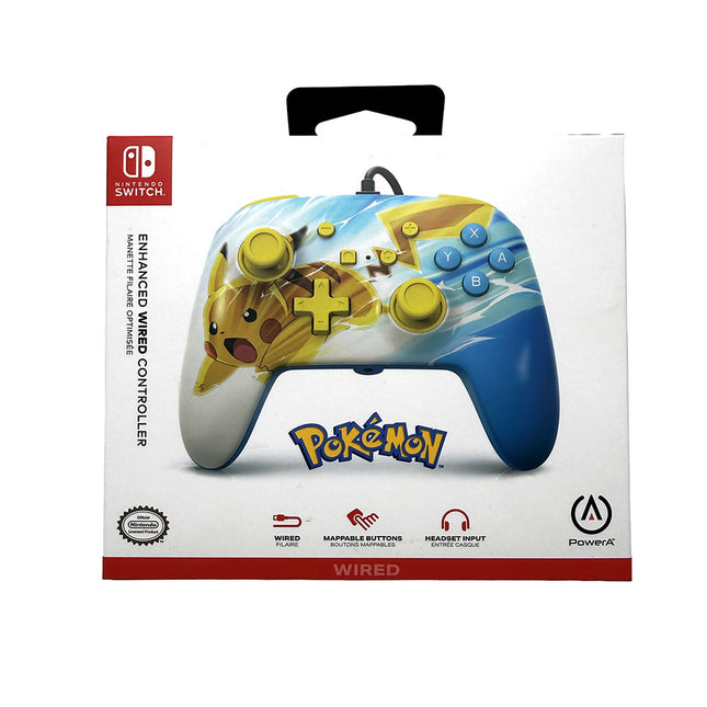 Manette filaire améliorée PowerA Nintendo Switch Pokémon Pikachu Electric Fade