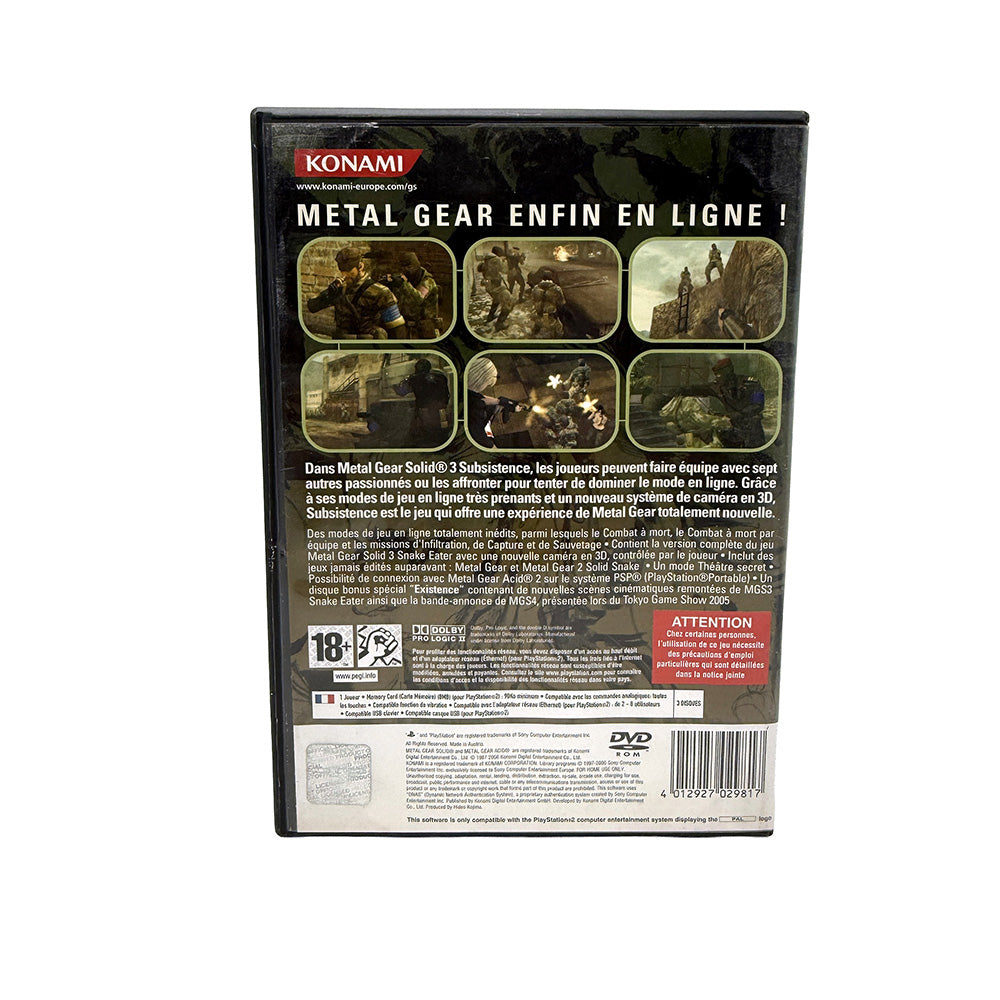 Metal Gear Solid 3 Subsistence Playstation 2