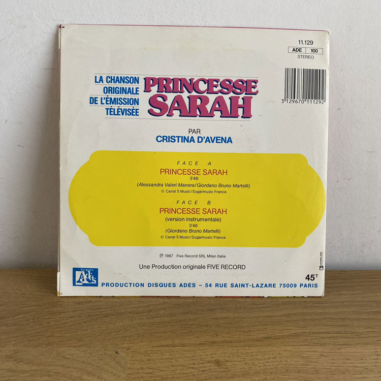 Vinyle Princesse Sarah 45 Tours