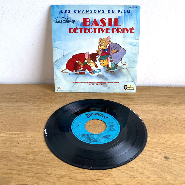 Vinyle Basile Détective Privée Disney 45 Tours