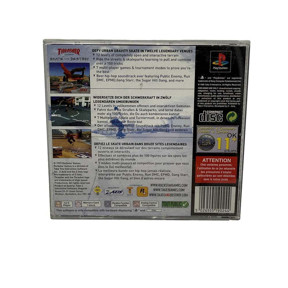 Boite et notice Thrasher Skate and Destroy Playstation 1
