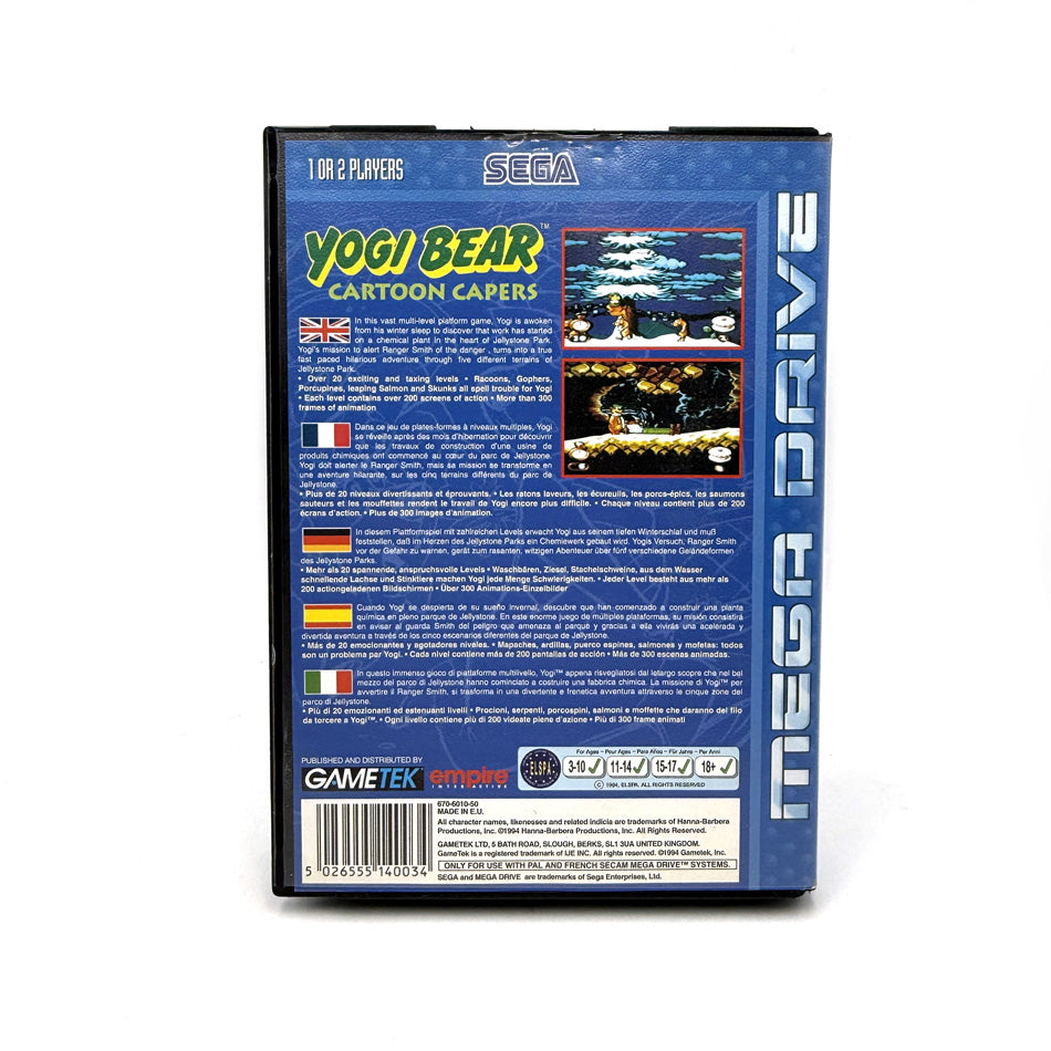 Yogi Bear Cartoon Capers Sega Megadrive