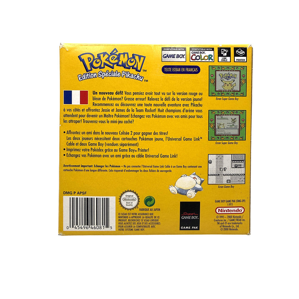 Boite et notices Pokemon Version Jaune Edition Spéciale Pikachu Nintendo Game Boy
