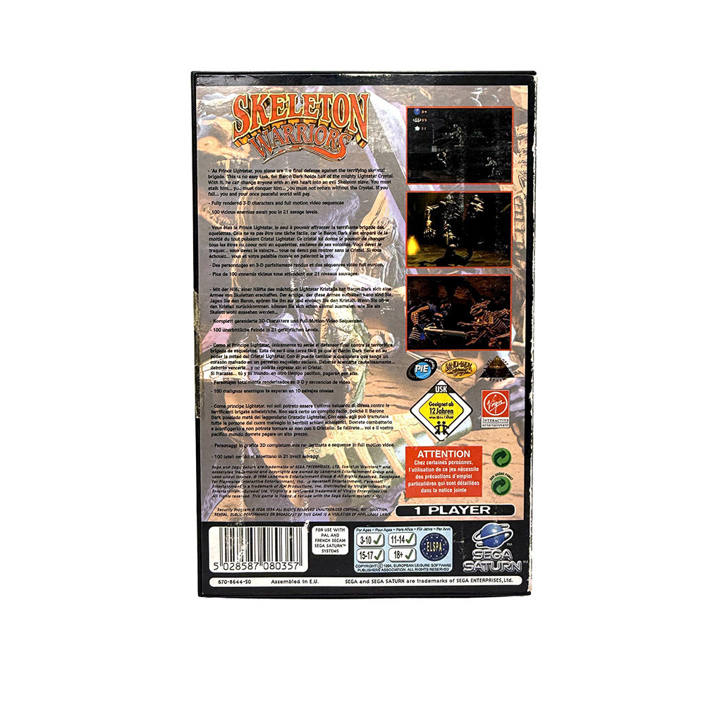 Boite et notice Skeleton Warriors Sega Saturn