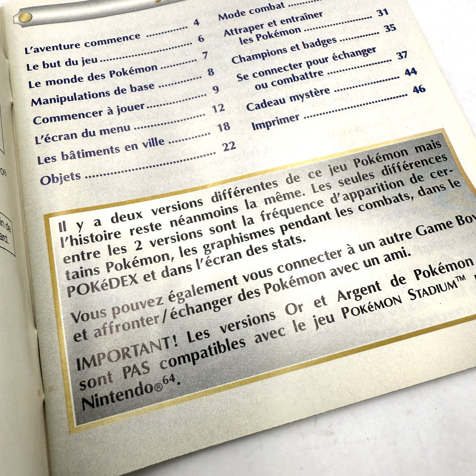 Notice Pokemon Trainer's Guide Nintendo Game Boy Color
