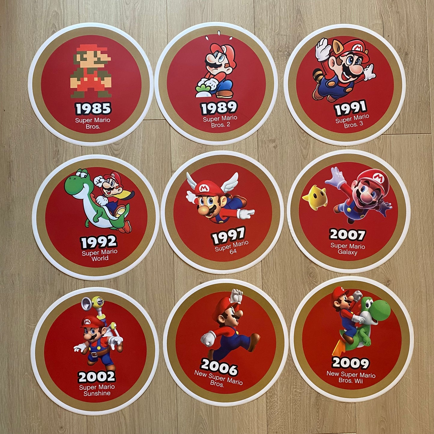 9 stickers Super Mario 25th Anniversary 1985-2010 Promo Not For Resale Nintendo