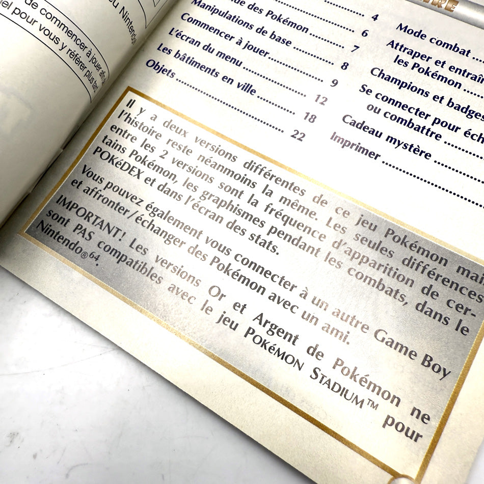 Notice Pokemon Trainer's Guide Nintendo Game Boy Color