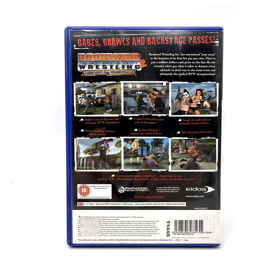 Backyard Wrestling 2 There Goes The Neighborhood Playstation 2