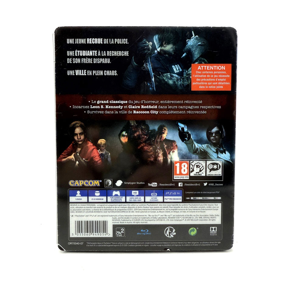 Resident Evil 2 Playstation 4 Steelbook Edition Limitée