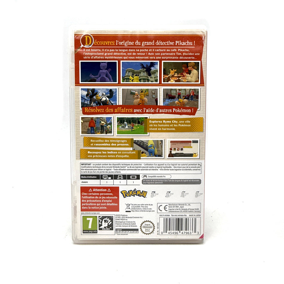 Le Retour de Détective Pikachu Nintendo Switch