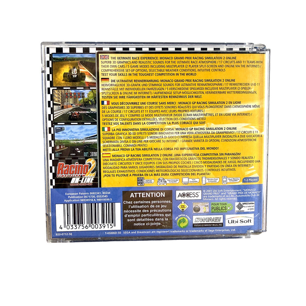 Racing Simulation 2 Monaco Grand Prix On-Line Sega Dreamcast