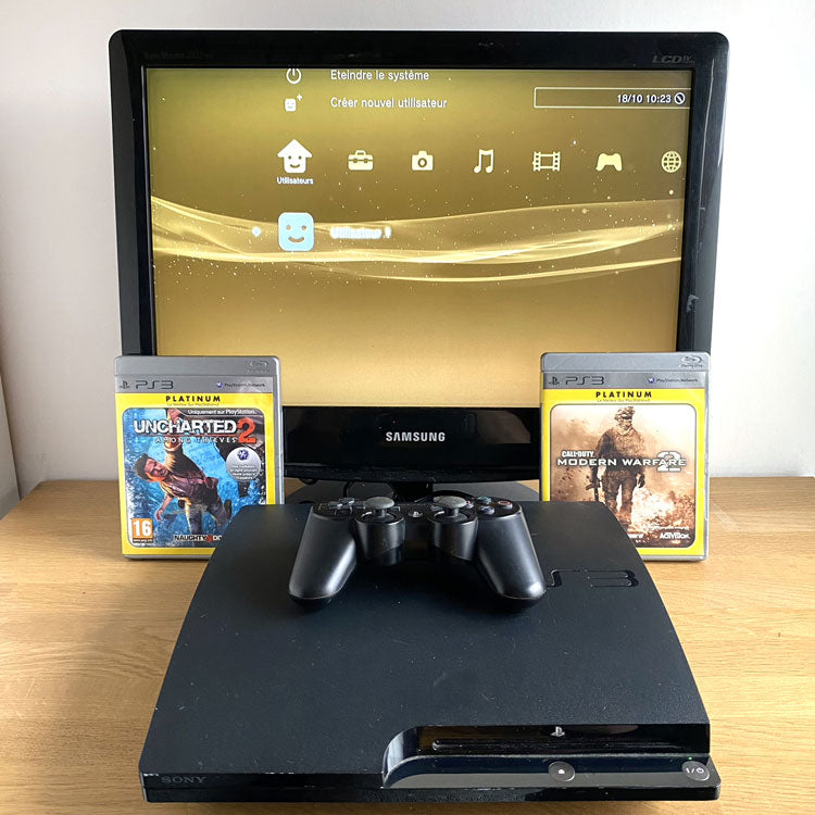 Playstation 3 Slim 120 GB set with outlet Controller