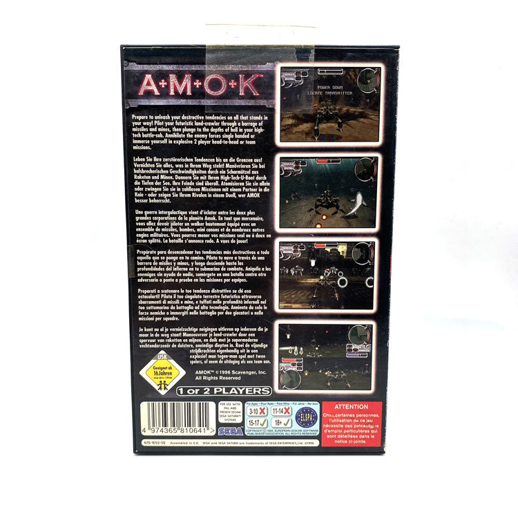 A M O K AMOK Sega Saturn OVP komplett CIB A M O K AMOK Sega Saturn OVP komplett CIB