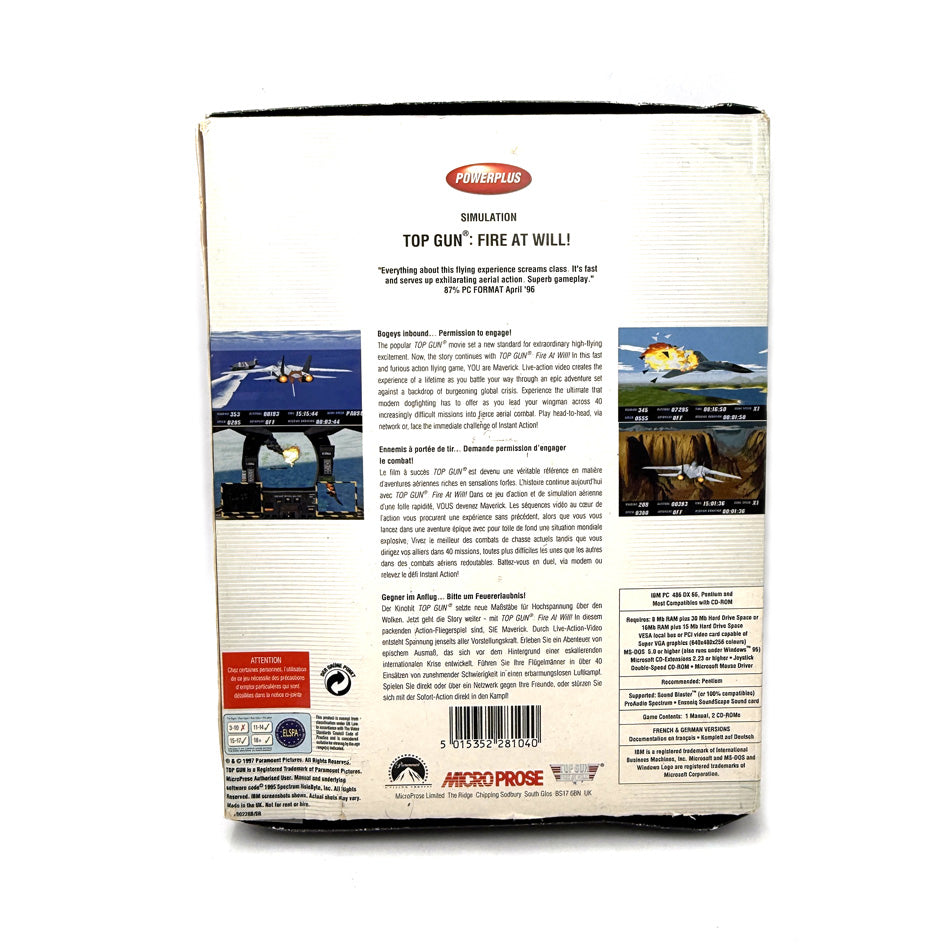 Top Gun Fire At Will PC Big Box