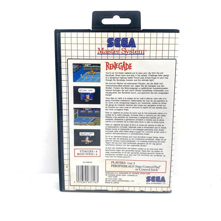 Renegade Sega Master System