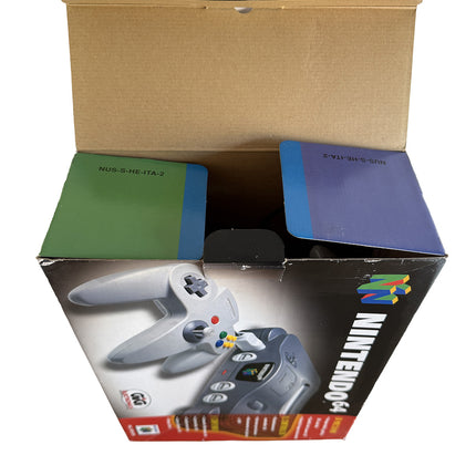 Boîte Nintendo 64 ouverte, cale polystyrène manquante