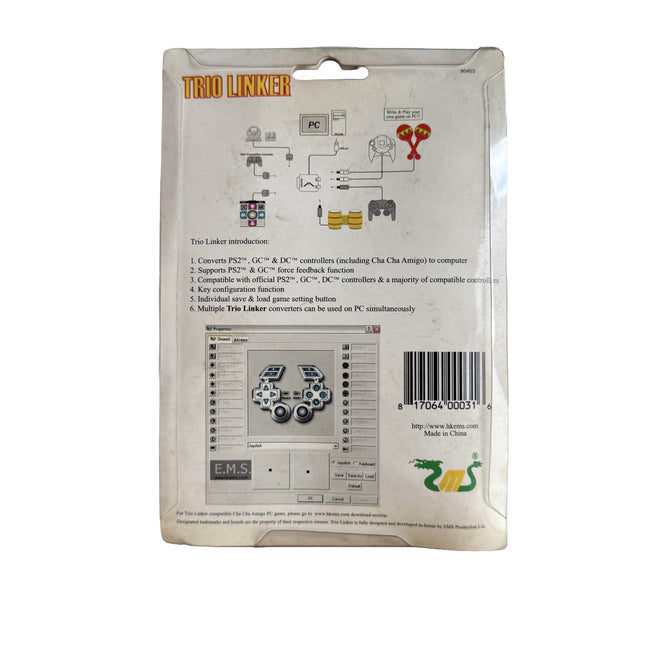 Adaptateur EMS Trio Linker manettes Playstation 2 Gamecube Dreamcast vers PC – photo 7581