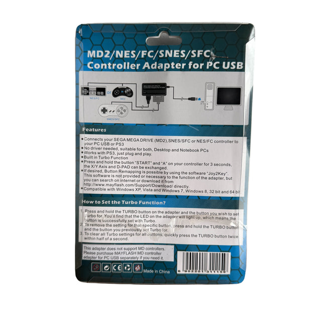 Adaptateur Mayflash MD2 / NES / SNES pour PC et Playstation 3 — vue 2