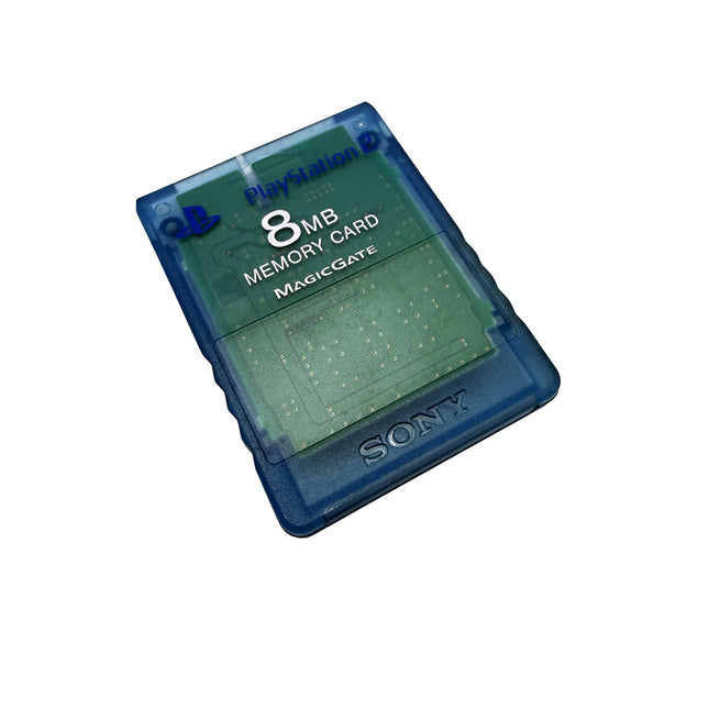 Carte mémoire officielle Sony PlayStation 2 8 Mo bleue transparente, vue principale