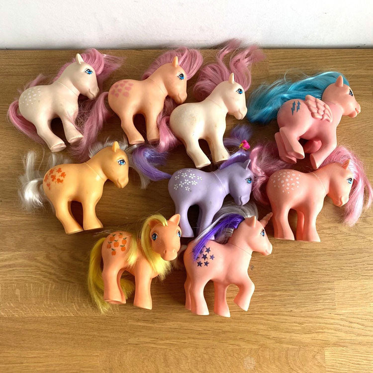 Lot de 9 figurines My Little Pony G1 82-83 Hasbro Mon Petit Poney Made in Italy