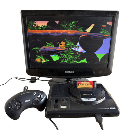 Console Sega Mega Drive I avec Le Roi Lion : démonstration de fonctionnement, écran non inclus