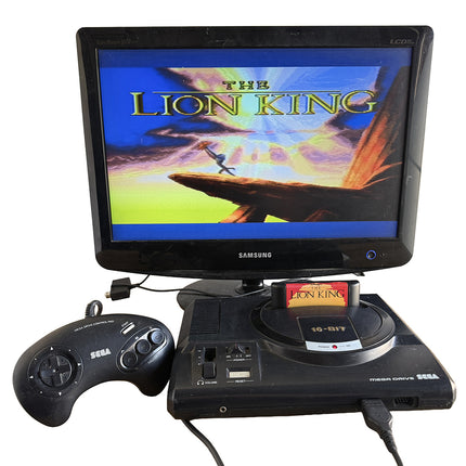 Console Sega Mega Drive I avec Le Roi Lion : démonstration de fonctionnement, écran non inclus