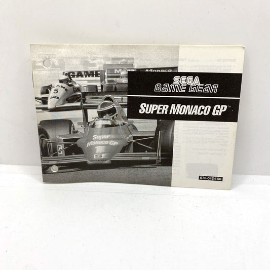 Notice Super Monaco GP Sega Game Gear