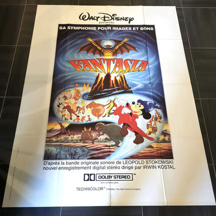 Affiche de cinéma originale Fantasia Walt Disney Format 120x160