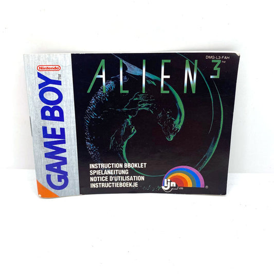 Notice Nintendo Game Boy Alien 3