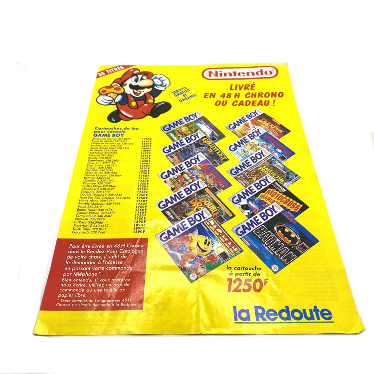 Publicité La Redoute Nintendo Notice