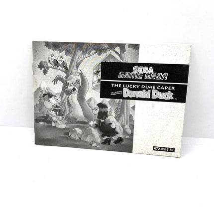 Instructions The Lucky Dime Caper Starring Donald Duck Sega Game Gear