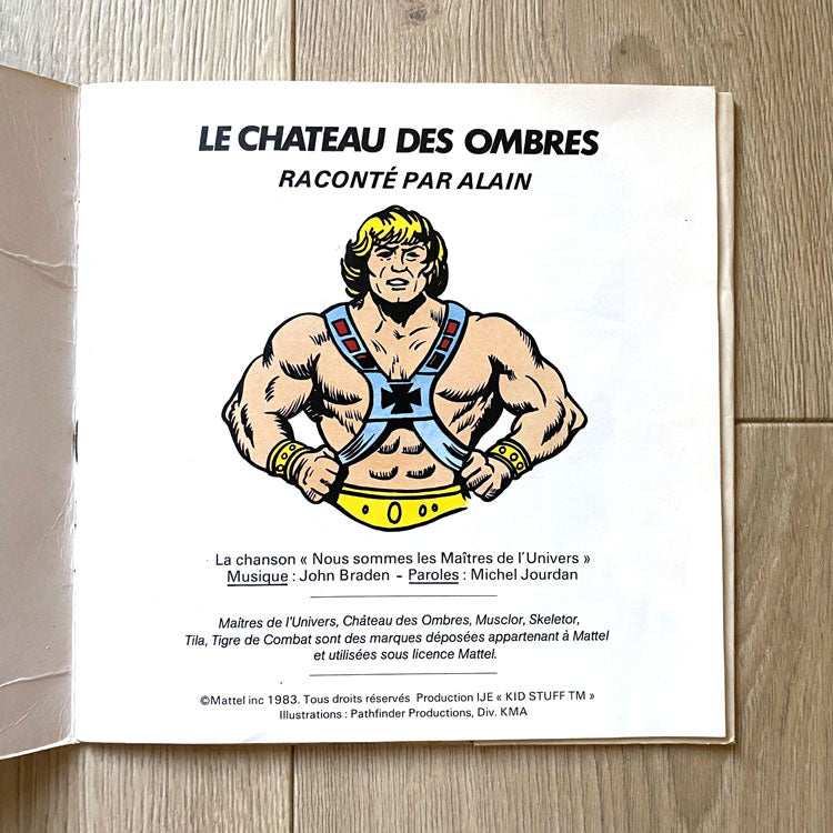Pochette Vinyle 45 tours les Maîtres de L'Univers Le Chateau des Ombres AB Productions