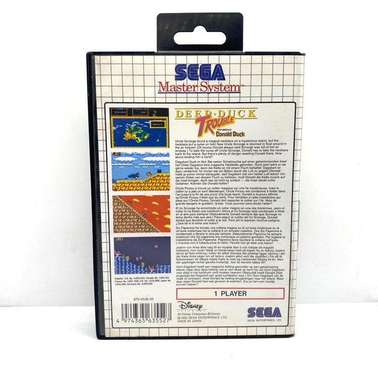 Deep Duck Trouble Starring Donald Duck Sega Master System