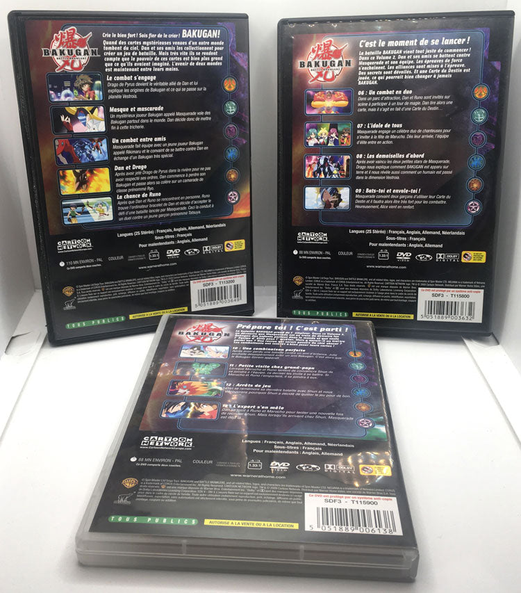Lot de 3 DVD Bakugan